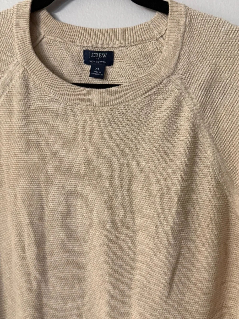 J. Crew Men’s Tan Long Sleeve 100% Cotton Knit Crewneck Sweater Sz XL NWT